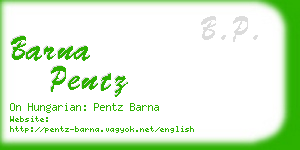 barna pentz business card